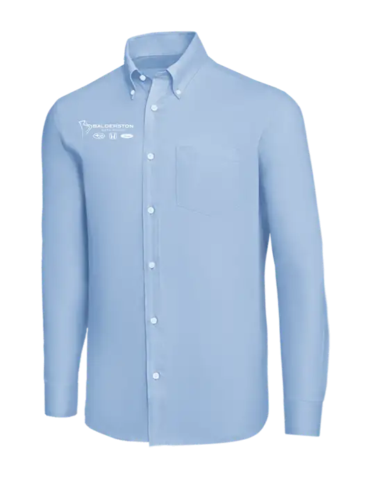 Brooks Brothers Light Blue Wrinkle-Free Stretch Nailhead Shirt w/Balderston Auto Group Logo