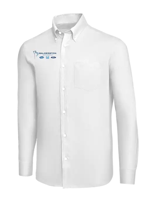 Brooks Brothers White Wrinkle-Free Stretch Nailhead Shirt w/Balderston Auto Group Logo