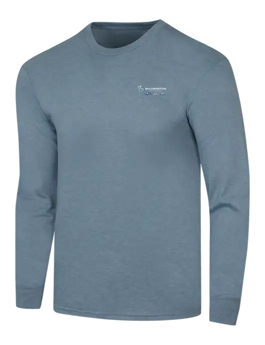 Simply Soft Long Sleeve Slate Blue Heather 4.5 oz, Poly/Combed Ring Spun Cotton T-Shirt w/Balderston Auto Group Logo