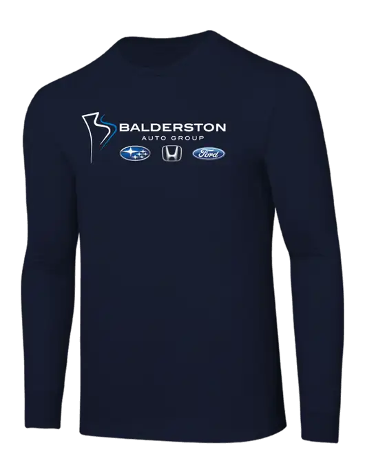 Core Blend Navy Long Sleeve Tee w/Balderston Auto Group Logo