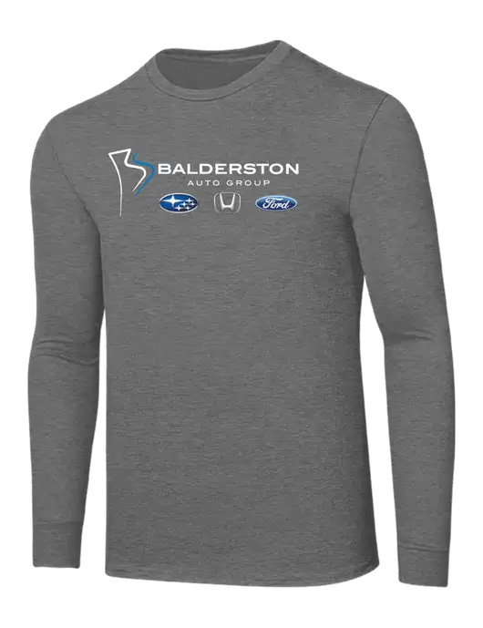 Core Blend Medium Grey Heather Long Sleeve Tee w/Balderston Auto Group Logo