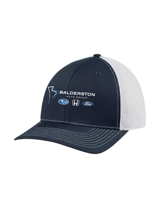 Richardson Adjustable Snapback Original 112 Trucker Cap Navy w/White Mesh w/Balderston Auto Group Logo