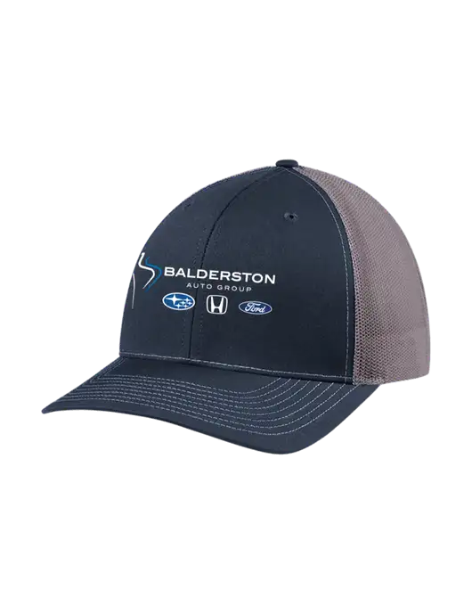 Richardson Adjustable Snapback Original 112 Trucker Cap Navy w/Charcoal Mesh w/Balderston Auto Group Logo