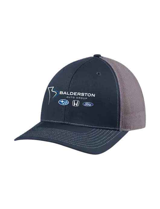 Richardson Adjustable Snapback Original 112 Trucker Cap Navy w/Charcoal Mesh w/Balderston Auto Group Logo