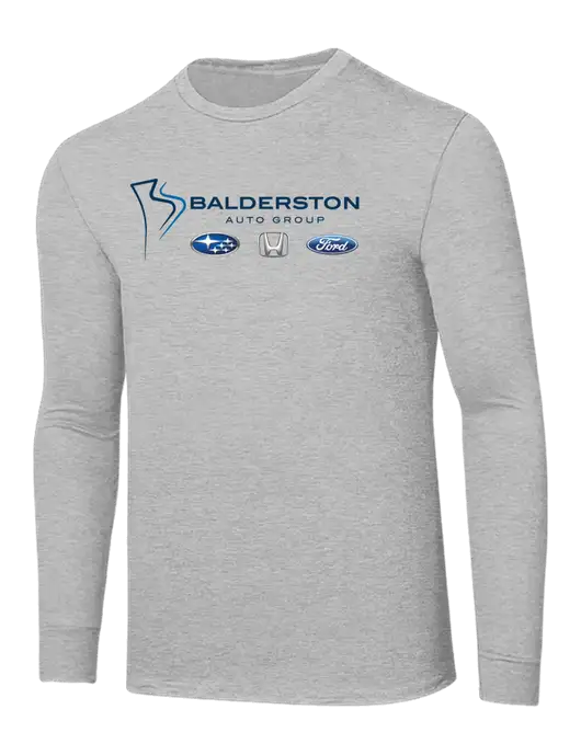 Core Blend Light Grey Heather Long Sleeve Tee w/Balderston Auto Group Logo