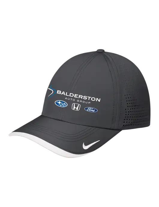 Nike Dark Grey/White Dri-FIT Perforated Performance Cap w/Balderston Auto Group Logo