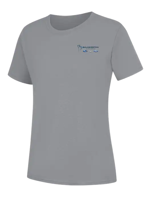 Womens Light Grey Heather Core Blend Tee w/Balderston Auto Group Logo
