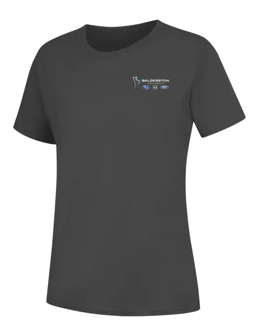 Womens Charcoal Core Blend Tee w/Balderston Auto Group Logo