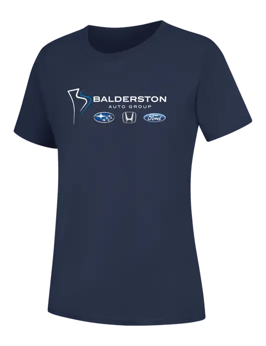 Womens Navy Core Blend Tee w/Balderston Auto Group Logo