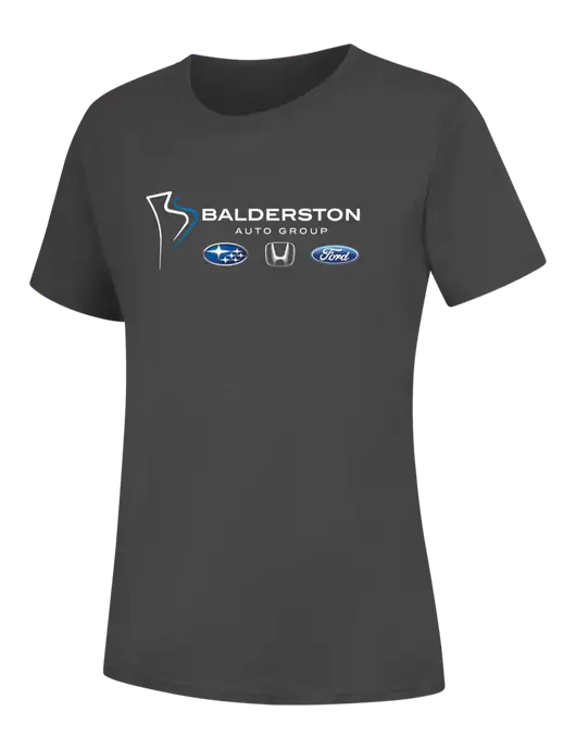 Womens Charcoal Core Blend Tee w/Balderston Auto Group Logo