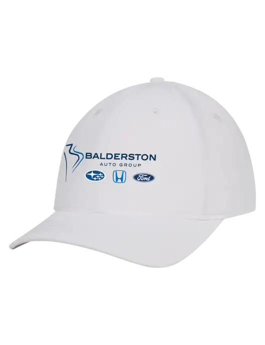 White Nylon Twill Performance Cap w/Balderston Auto Group Logo