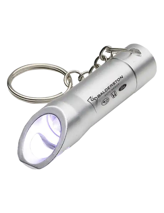 Silver Pocket LED Flashlight with Bottle Opener & Keychain w/Balderston Auto Group Logo