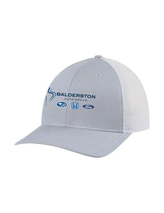 Richardson Adjustable Snapback Original 112 Trucker Cap Light Heather Grey w/White Mesh w/Balderston Auto Group Logo