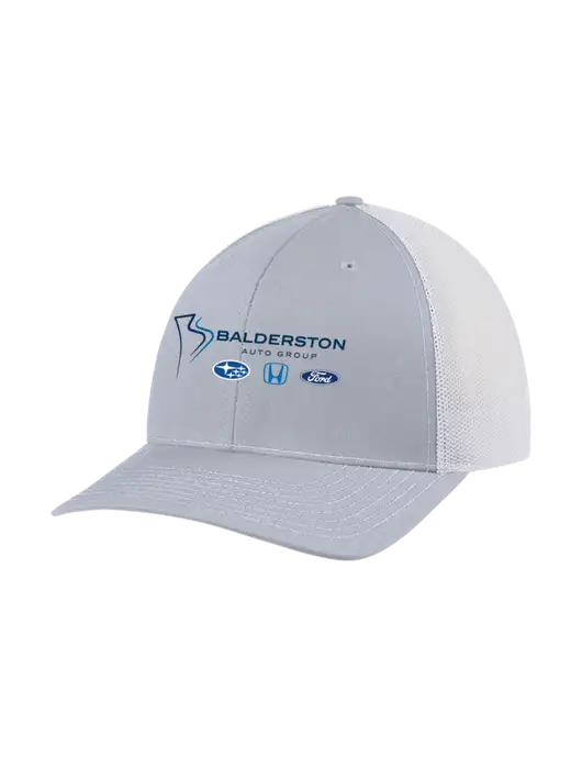 Richardson Adjustable Snapback Original 112 Trucker Cap Light Heather Grey w/White Mesh w/Balderston Auto Group Logo