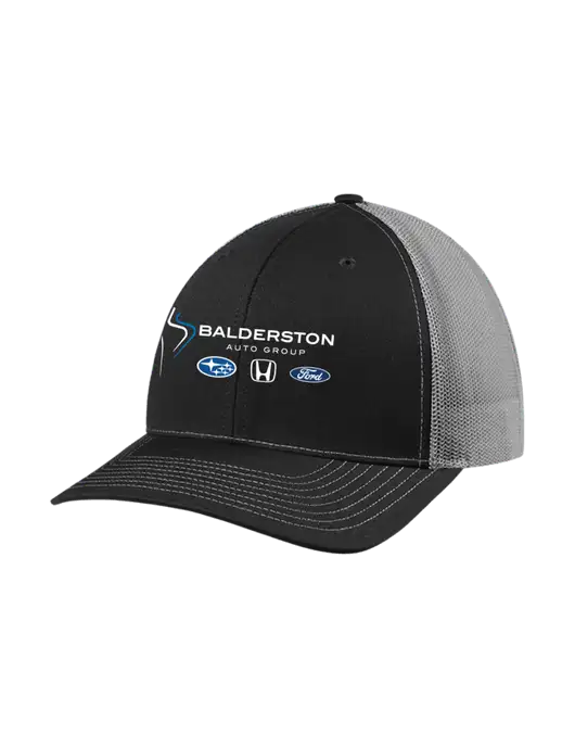 Richardson Adjustable Snapback Original 112 Trucker Cap Black w/Charcoal Mesh w/Balderston Auto Group Logo
