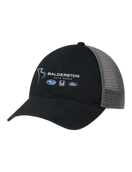 Richardson 111 Garment Washed Trucker Cap Black w/Charcoal Mesh w/Balderston Auto Group Logo