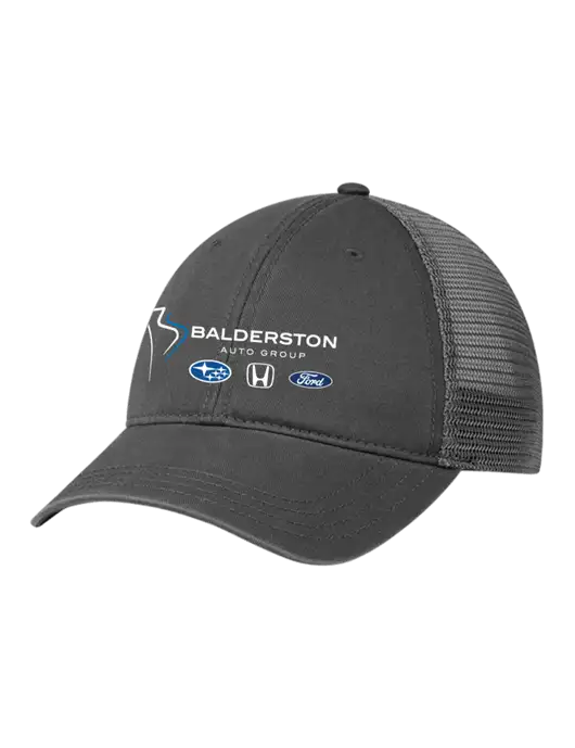 Richardson 111 Garment Washed Trucker Cap Charcoal w/Charcoal Mesh w/Balderston Auto Group Logo