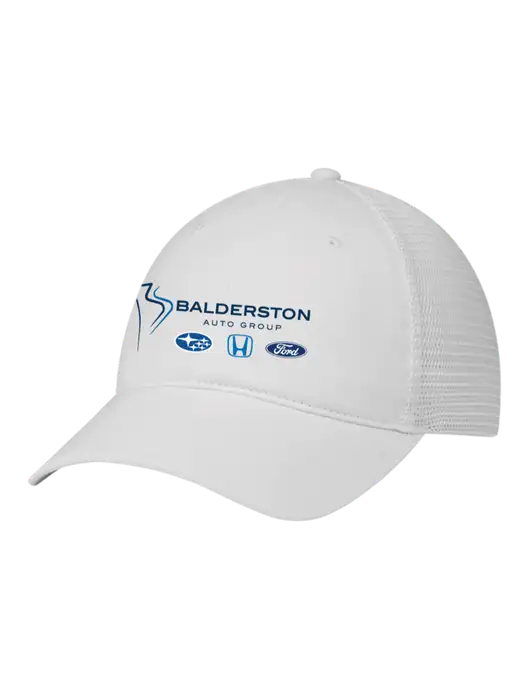 Richardson 111 Garment Washed Trucker Cap White w/White Mesh w/Balderston Auto Group Logo