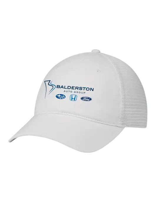 Richardson 111 Garment Washed Trucker Cap White w/White Mesh w/Balderston Auto Group Logo