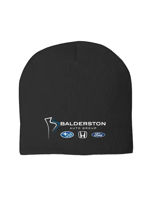 Solid Black Element Knit Beanie w/Balderston Auto Group Logo
