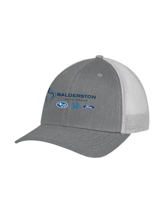 Richardson Adjustable Snapback Original 112 Trucker Cap Heather Grey w/Light Grey Mesh w/Balderston Auto Group Logo