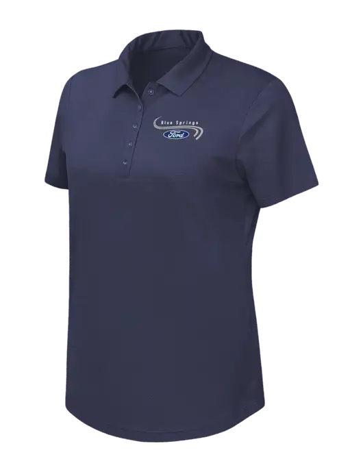 Callaway Womens Birdseye Navy Polo w/Blue Springs Ford Logo