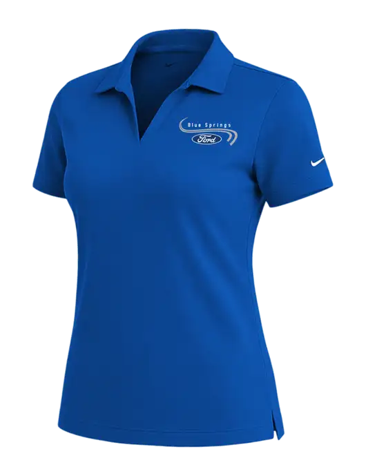 NIKE Royal Womens Dri-Fit Micro Pique Polo w/Blue Springs Ford Logo