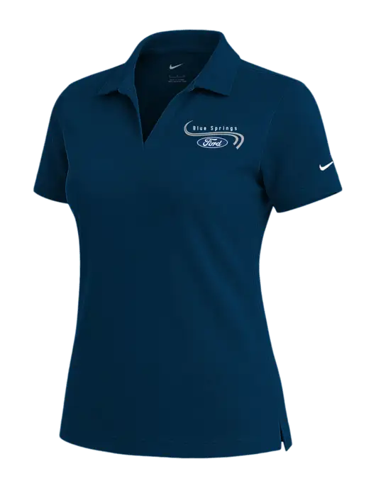 NIKE Navy Womens Dri-Fit Micro Pique Polo w/Blue Springs Ford Logo