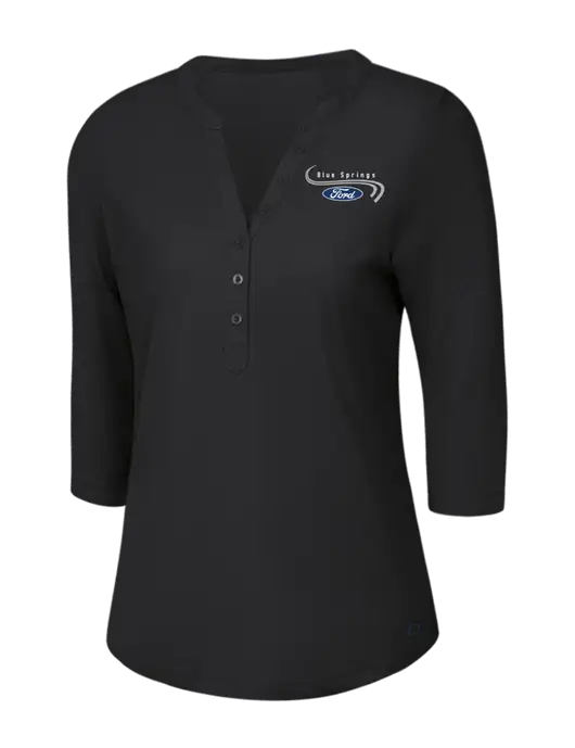 OGIO Blacktop Jewel Henley w/Blue Springs Ford Logo