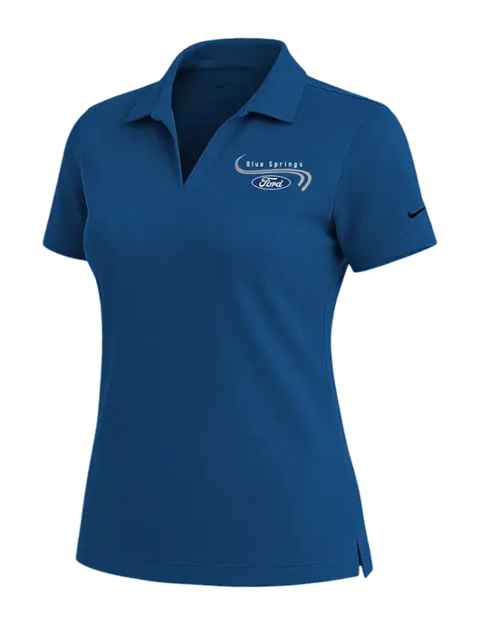 NIKE Dark Royal Womens Dri-Fit Micro Pique Polo w/Blue Springs Ford Logo