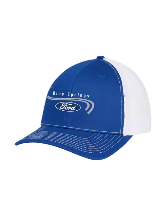 Richardson Adjustable Snapback Original 112 Trucker Cap Royal w/White Mesh w/Blue Springs Ford Logo