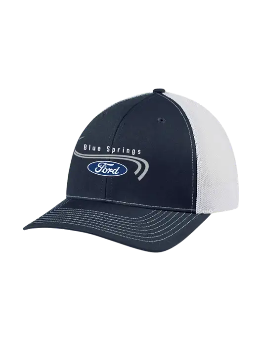 Richardson Adjustable Snapback Original 112 Trucker Cap Navy w/White Mesh w/Blue Springs Ford Logo