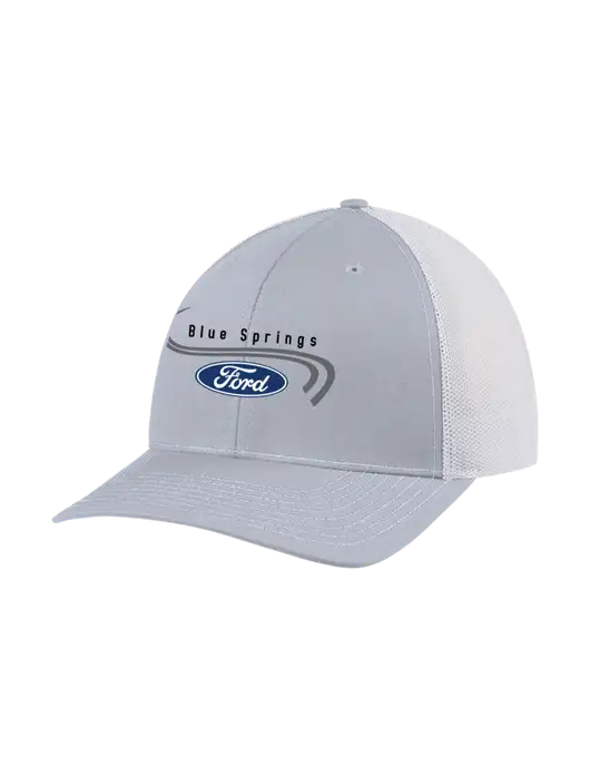 Richardson Adjustable Snapback Original 112 Trucker Cap Light Heather Grey w/White Mesh w/Blue Springs Ford Logo