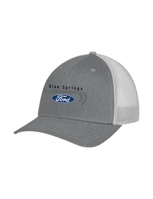 Richardson Adjustable Snapback Original 112 Trucker Cap Heather Grey w/Light Grey Mesh w/Blue Springs Ford Logo