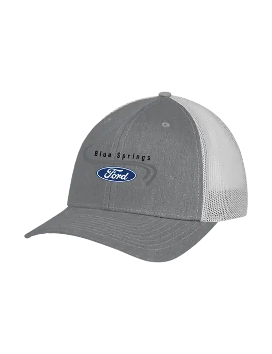 Richardson Adjustable Snapback Original 112 Trucker Cap Heather Grey w/Light Grey Mesh w/Blue Springs Ford Logo