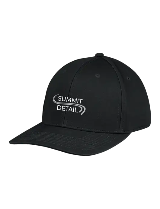 Premium Modern Structured Twill Black Snapback Cap w/Summit Detail Logo
