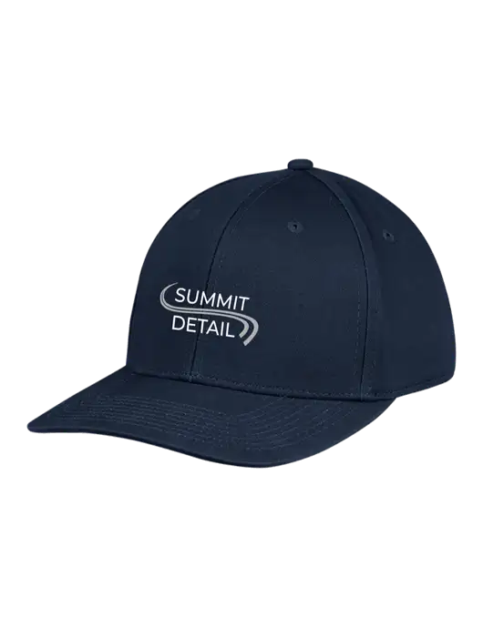 Premium Modern Structured Twill Navy Snapback Cap w/Summit Detail Logo