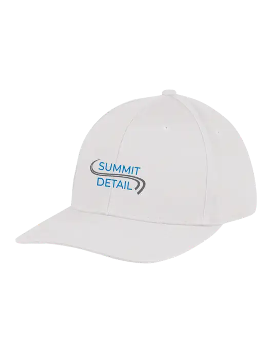 Premium Modern Structured Twill White Snapback Cap w/Summit Detail Logo