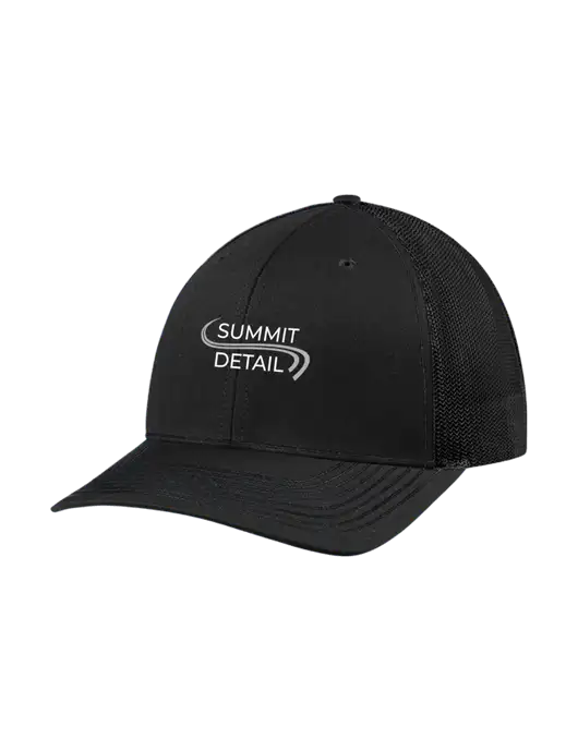 Richardson Adjustable Snapback Original 112 Trucker Cap Black w/Black Mesh w/Summit Detail Logo
