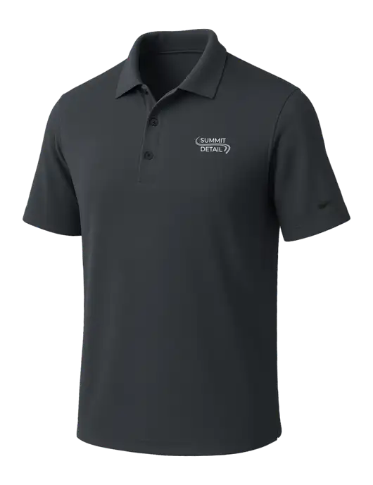NIKE Dark Grey Dri-Fit Micro Pique Polo w/Summit Detail Logo