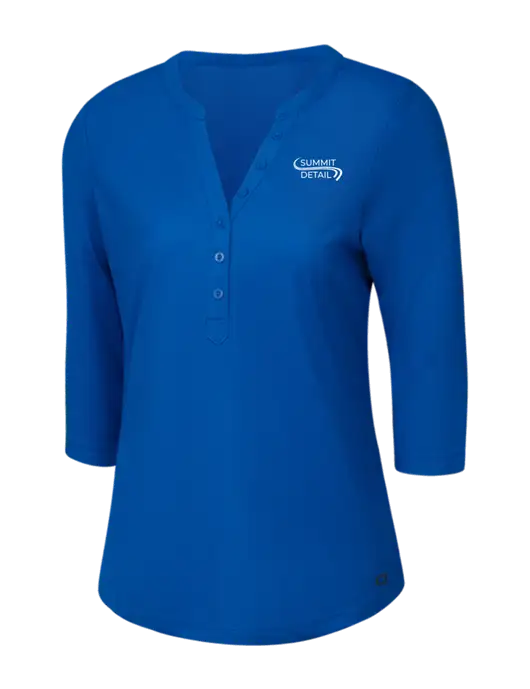 OGIO Royal Blue Jewel Henley w/Summit Detail Logo