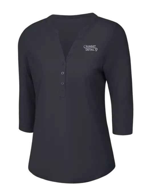 OGIO Charcoal Grey Jewel Henley w/Summit Detail Logo