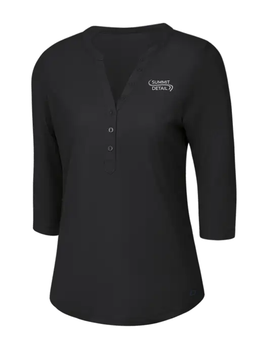 OGIO Blacktop Jewel Henley w/Summit Detail Logo