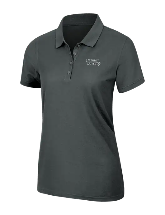 Dark Grey Womens Core Classic Pique Polo w/Summit Detail Logo