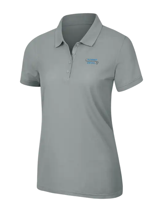 Light Grey Womens Core Classic Pique Polo w/Summit Detail Logo