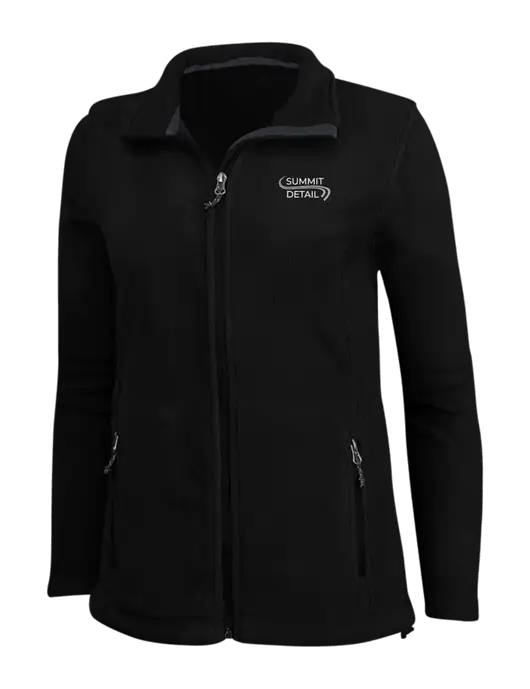 Womens Black Fleece Jacket w/Summit Detail Logo