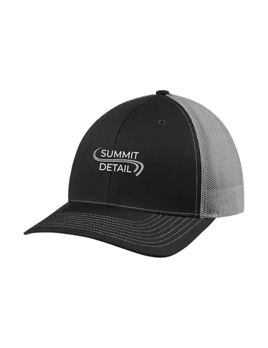 Richardson Adjustable Snapback Original 112 Trucker Cap Black w/Charcoal Mesh w/Summit Detail Logo