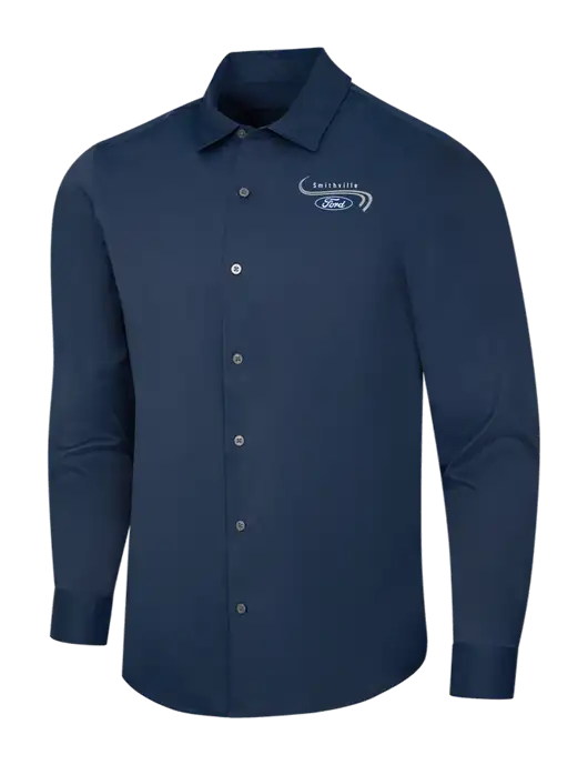 Navy City Stretch Shirt w/Smithville Ford Logo