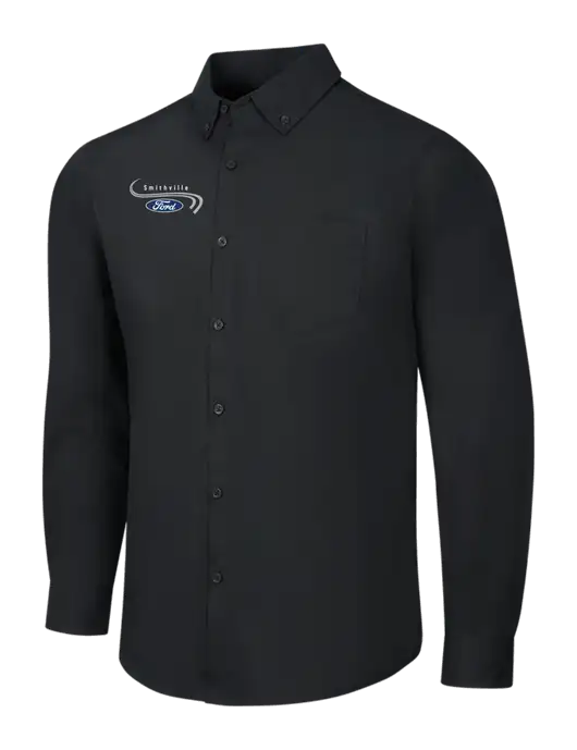 Black Long Sleeve Carefree Poplin Shirt w/Smithville Ford Logo