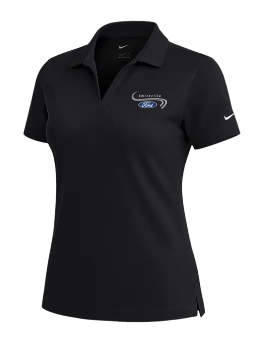 NIKE Black Womens Dri-Fit Micro Pique Polo w/Smithville Ford Logo